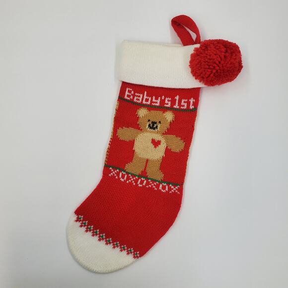 Hallmark Baby's First Christmas Knit Stocking 1985